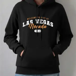 Las Vegas Nevada Abd Baskı Kapüşonlular Bayan Kış Polar Sıcak Tişörtü Rahat Gevşek Kazaklar T