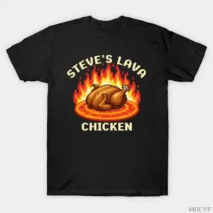 Lava Chicken Stevenin Lava Tişörtü Erkekler Kadınlar İçin %100 Pamuklu Tişörtler Kısa Kollu