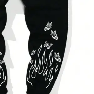 LEGND Fire & Letter Graphic Drawstring Waist Eşofman Altı