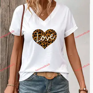 LEOPAR DESENLİ DESENLİ KALP LOVE