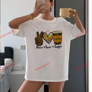 LEOPAR DESENLİ PEACE LOVE COFFE