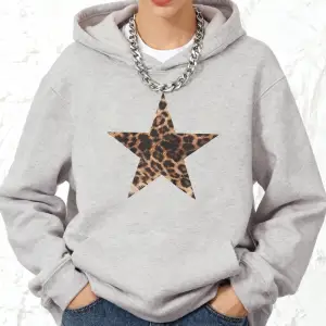 Leopar Yıldız Baskılar Kapüşonlular Pamuk Bayan Kış Polar Sıcak Tişörtü Cep Koşu Üstleri Raha