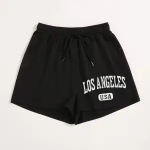 Letter Graphic Drawstring Şort