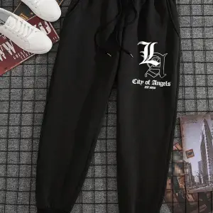 Letter Graphic Drawstring Waist Eşofman Altı