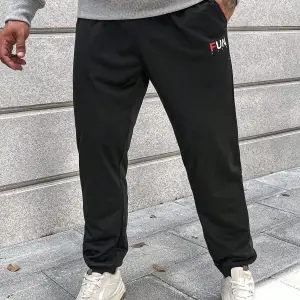 Letter Graphic Drawstring Waist Eşofman Altı