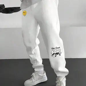 Letter Graphic Drawstring Waist Eşofman Altı