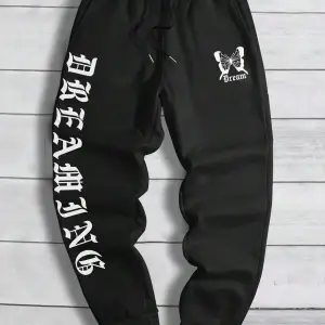 Letter Graphic Drawstring Waist Eşofman Altı