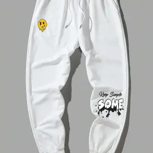 Letter Graphic Drawstring Waist Eşofman Altı