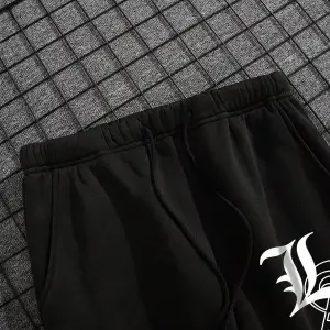 Letter Graphic Drawstring Waist Eşofman Altı