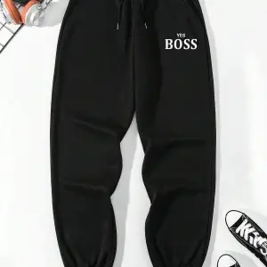 Letter Graphic Drawstring Waist Pants