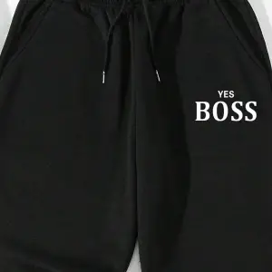 Letter Graphic Drawstring Waist Pants