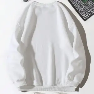 Letter Graphic Drop Shoulder Sweatshirt Beyaz