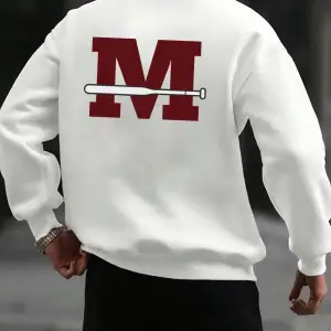 Letter Graphic Drop Shoulder Sweatshirt Beyaz