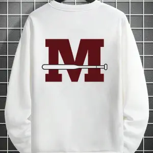 Letter Graphic Drop Shoulder Sweatshirt Beyaz