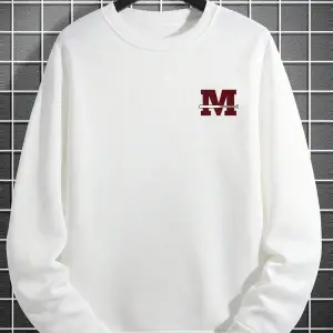 Letter Graphic Drop Shoulder Sweatshirt Beyaz