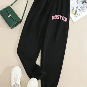 Letter Graphic Elastic Waist 4 Mevsim Eşofman