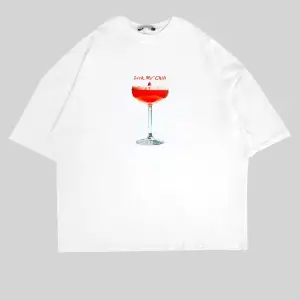 Lick My Chili Baskılı Beyaz Oversize Unisex