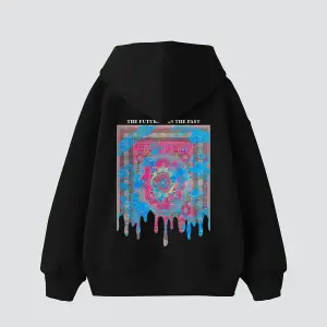 Liquid Rug Baskılı Oversize Unisex Beyaz