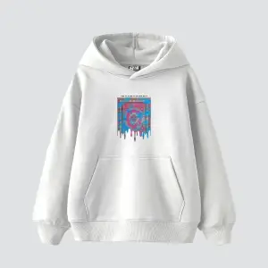 Liquid Rug Baskılı Oversize Unisex Beyaz