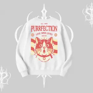 Live Nine Lives Kedi Tasarımlı Biskilet Sweatshirt