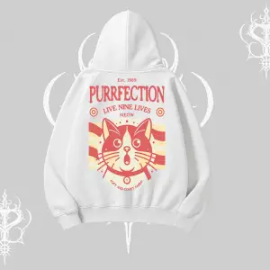 Live Nine Lives Kedi Tasarımlı Kapşonlu Sweatshirt