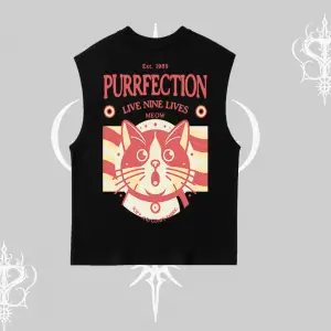 Live Nine Lives Kedi Tasarımlı Kolsuz Tshirt