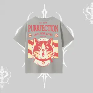 Live Nine Lives Kedi Tasarımlı Oversize Tshirt