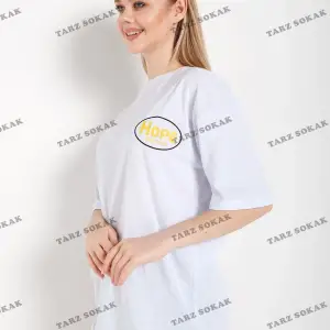 Logo Baskılı Beyaz Tişört