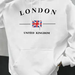 Londra Birleşik Krallık Bayrağı Baskılı Kapüşonlular Erkekler Moda Sonbahar Hoody Rahat Polar