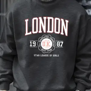 Londra İngiltere 1987 En İyi Takım Sporları Baskı Erkek Kazaklar Polar Günlük Kapüşonsuz Göml