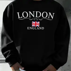 Londra İngiltere Bayrağı Baskı Kazak Erkekler Için Sonbahar Gevşek Gündelik Giyim Hipster Yum