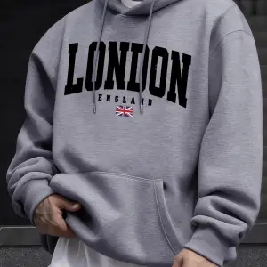 Londra İngiltere Bayrağı Baskı Kazak Erkekler Için Sonbahar Hip Hop Kazaklar Polar Tüm Maç Uz