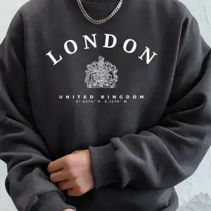 Londra İngiltere Kraliyet Rozeti Baskı Erkekler Kapüşonlular Sonbahar Polar Sıcak Tişörtü Rah