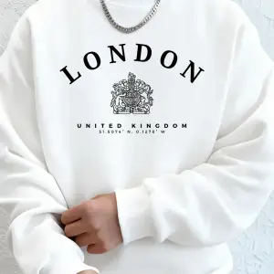 Londra İngiltere Kraliyet Rozeti Baskı Erkekler Kapüşonlular Sonbahar Polar Sıcak Tişörtü Rah