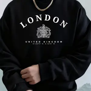 Londra İngiltere Kraliyet Rozeti Baskı Erkekler Kapüşonlular Sonbahar Polar Sıcak Tişörtü Rah