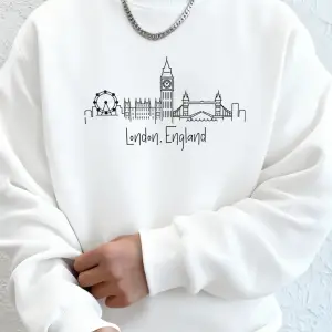 Londra İngiltere Mektup Sadelik Baskı Erkekler Kapşonlu Rahat Yumuşak Tişörtü Moda Temel Giys