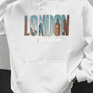 Londra Şehir Baskıları Sonbahar Erkekler Hoody Cep Kapüşonlu Üst Hip Hop Moda Giyim Kişilik R