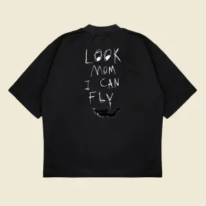 Look Mom I Can Fly Boxy Fit Oversize Unisex Tshirt – Baskılı Tişört |