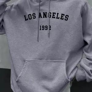 Los Angeles 1992 Mektup Tasarım Kapüşonlular Erkekler Sonbahar Moda Cep Hoody Rahat Polar Sok
