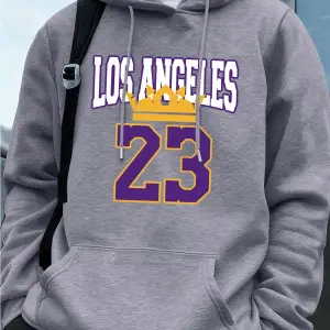 Los Angeles 23 Baskı Erkek Kapüşonlular Sonbahar Cepli Tişörtler Temel Polar Sıcak Büyük Bede