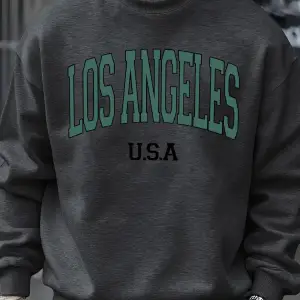 Los Angeles ABD Mektup Desenli Erkekler Kazak Günlük Büyük Beden Spor Giyim Her Şeyle Uyumlu