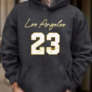 Los Angeles Chicago Numara 23 Baskı Polar Sonbahar Kapşonlu Erkek Günlük Cepli Spor Giysileri