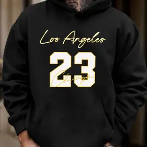 Los Angeles Chicago Numara 23 Baskı Polar Sonbahar Kapşonlu Erkek Günlük Cepli Spor Giysileri