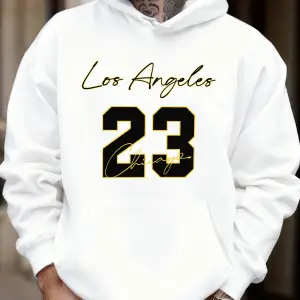 Los Angeles Chicago Numara 23 Baskı Polar Sonbahar Kapşonlu Erkek Günlük Cepli Spor Giysileri