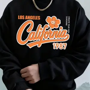 Los Angeles Kaliforniya 1987 Baskılı Erkek Sweatshirt Kışlık Bol Kapüşonlu Spor Bisiklet Yaka