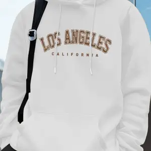 Los Angeles Kaliforniya Baskı Erkek Kazak Kış Gevşek Kapüşonlular Spor Cep Polar Sıcak Kazakl