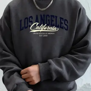 Los Angeles Kaliforniya Baskılı Erkek Kazak Kış Polar Sıcak Kapüşonlular Kore Gevşek Bisiklet