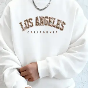 Los Angeles Kaliforniya Baskılı Erkek Kazak Kışlık Bol Kapüşonlu Spor Bisiklet Yaka Polar Sıc