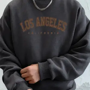 Los Angeles Kaliforniya Baskılı Erkek Kazak Kışlık Bol Kapüşonlu Spor Bisiklet Yaka Polar Sıc