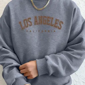 Los Angeles Kaliforniya Baskılı Erkek Kazak Kışlık Bol Kapüşonlu Spor Bisiklet Yaka Polar Sıc